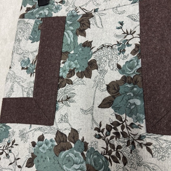 Anthropologie Tabitha Womens Medium Teal Floral Gray Wool Blend Mini Skirt - Picture 2 of 15